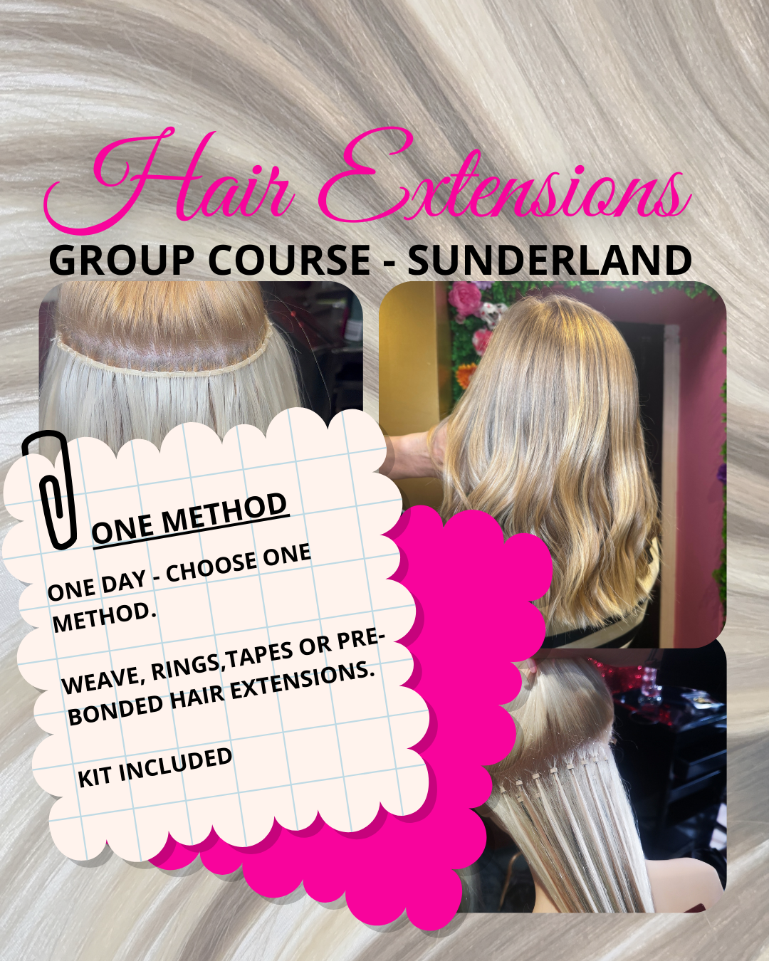 NEW HAIR BOSS ADD-6 hair extensions group course practical session